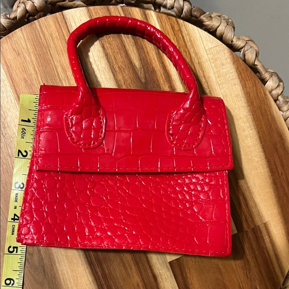 Crocodile-Embossed Mini Handbag - Picture 6 of 6